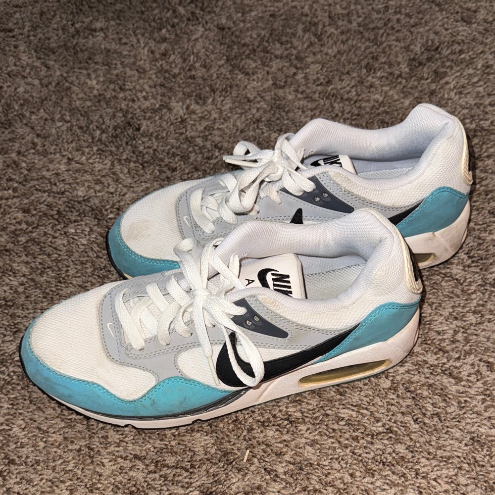 Nike White and Teal Athletic Shoes